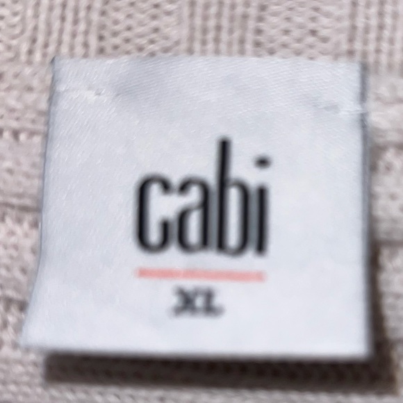 CAbi D Ring Pullover Ribbed Knit Ivory Sweater Women's Size XL - Picture 5 of 6